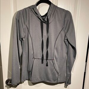 Striped Hoodie with Black Drawstrings